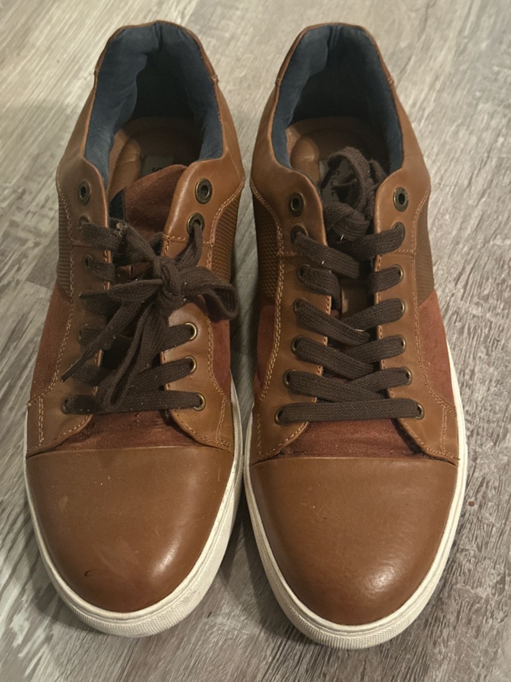 Steve Madden Brown Leather & Suede Casual Sneakers
